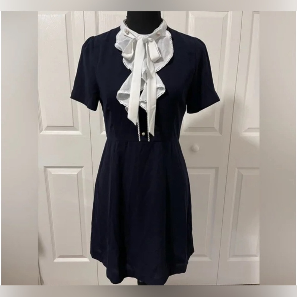 Maison de roem womens navy blue bowknot dress size 2